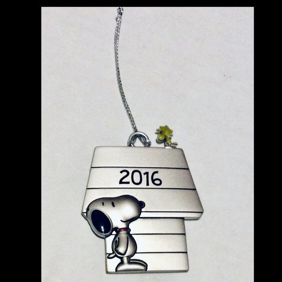 Snoopy Woodstock 2016 Silver Ornament Peanuts